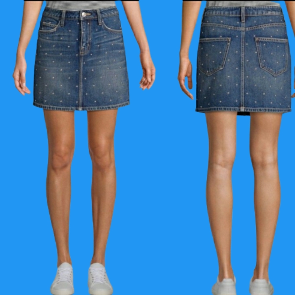 NWOT! Current/Elliot Studded Jean Skirt Size 26